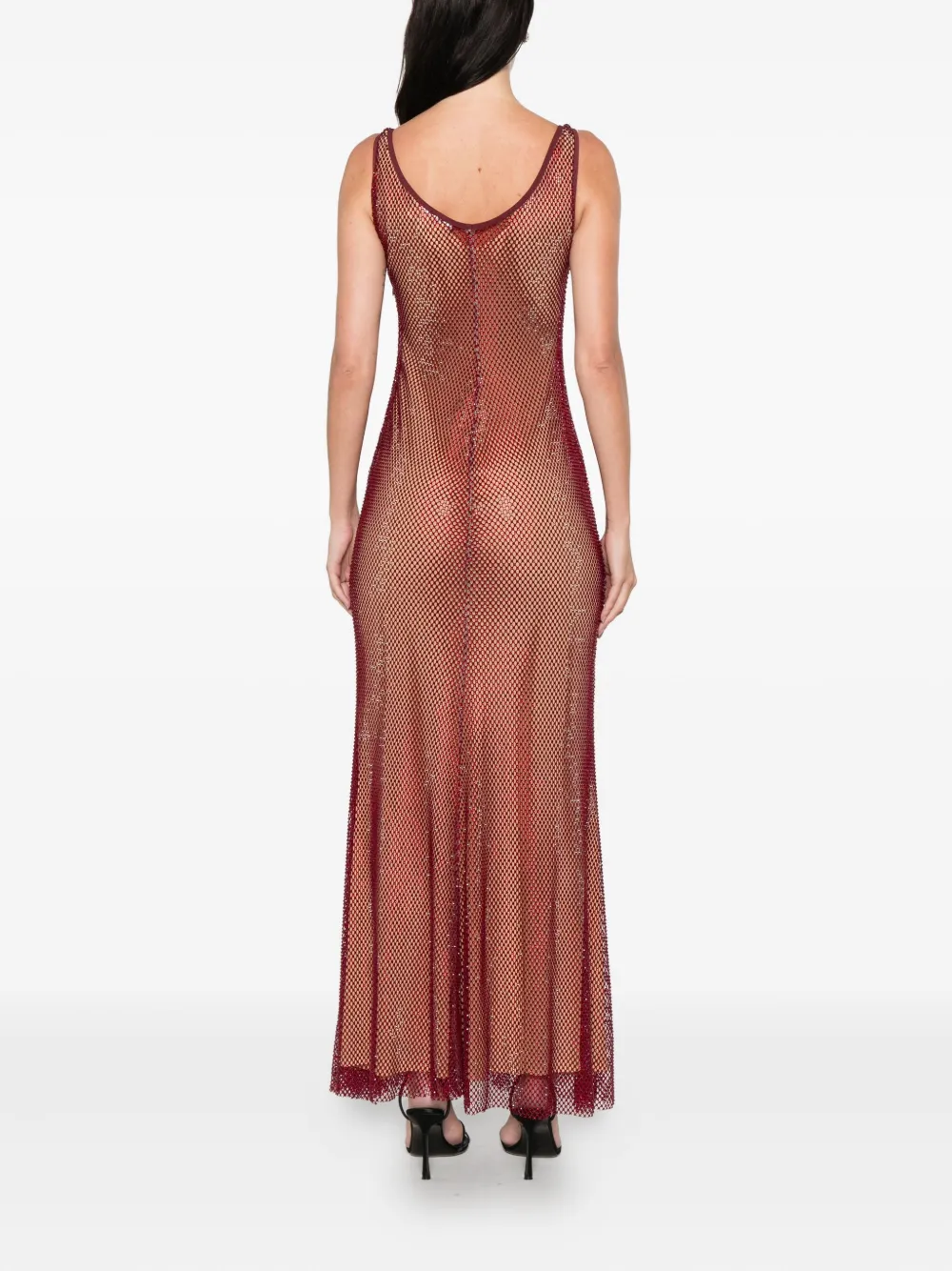 Genny Maxi-jurk met diepe hals Rood