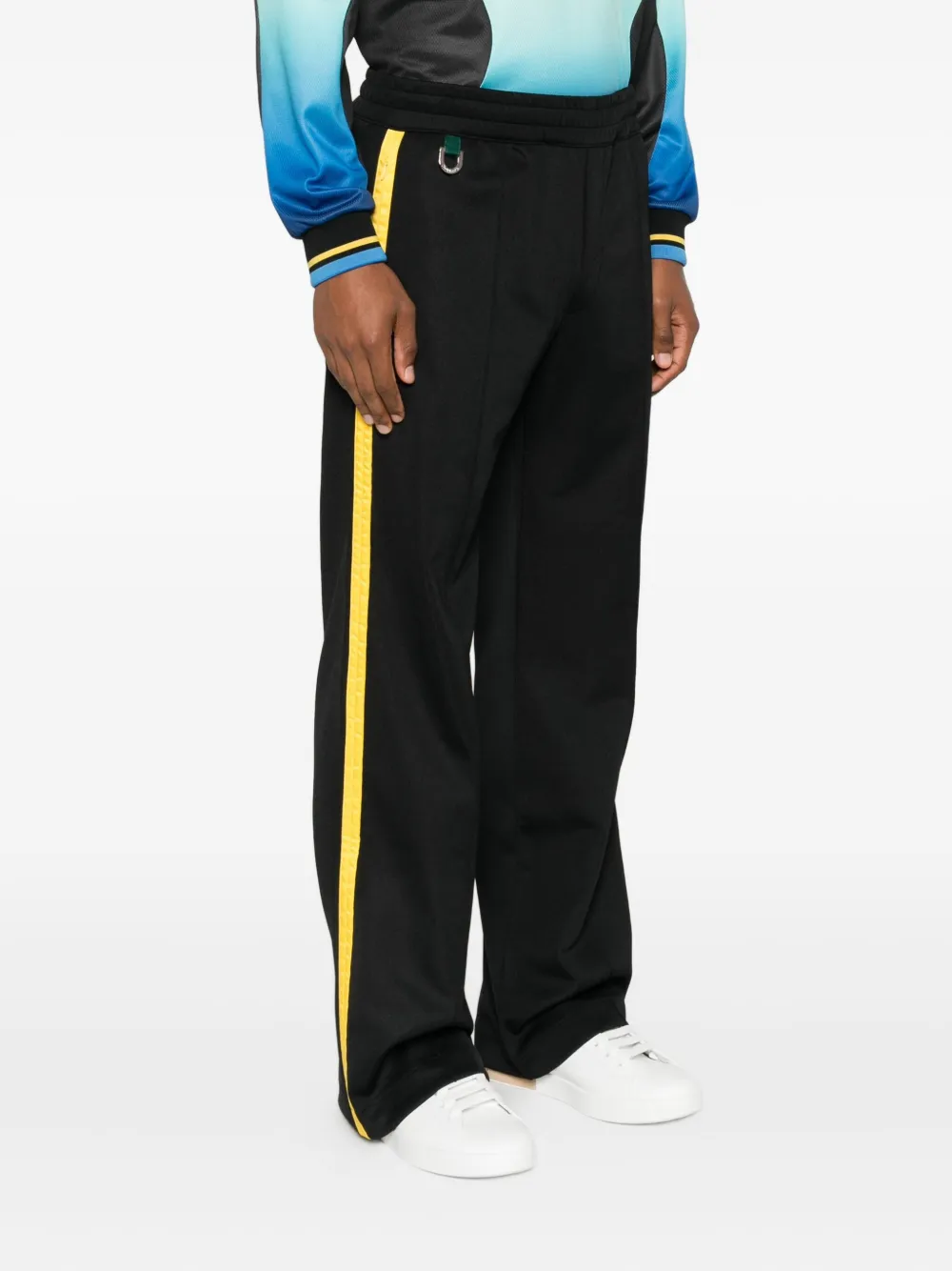 Casablanca Stripe Logo Trousers In Black