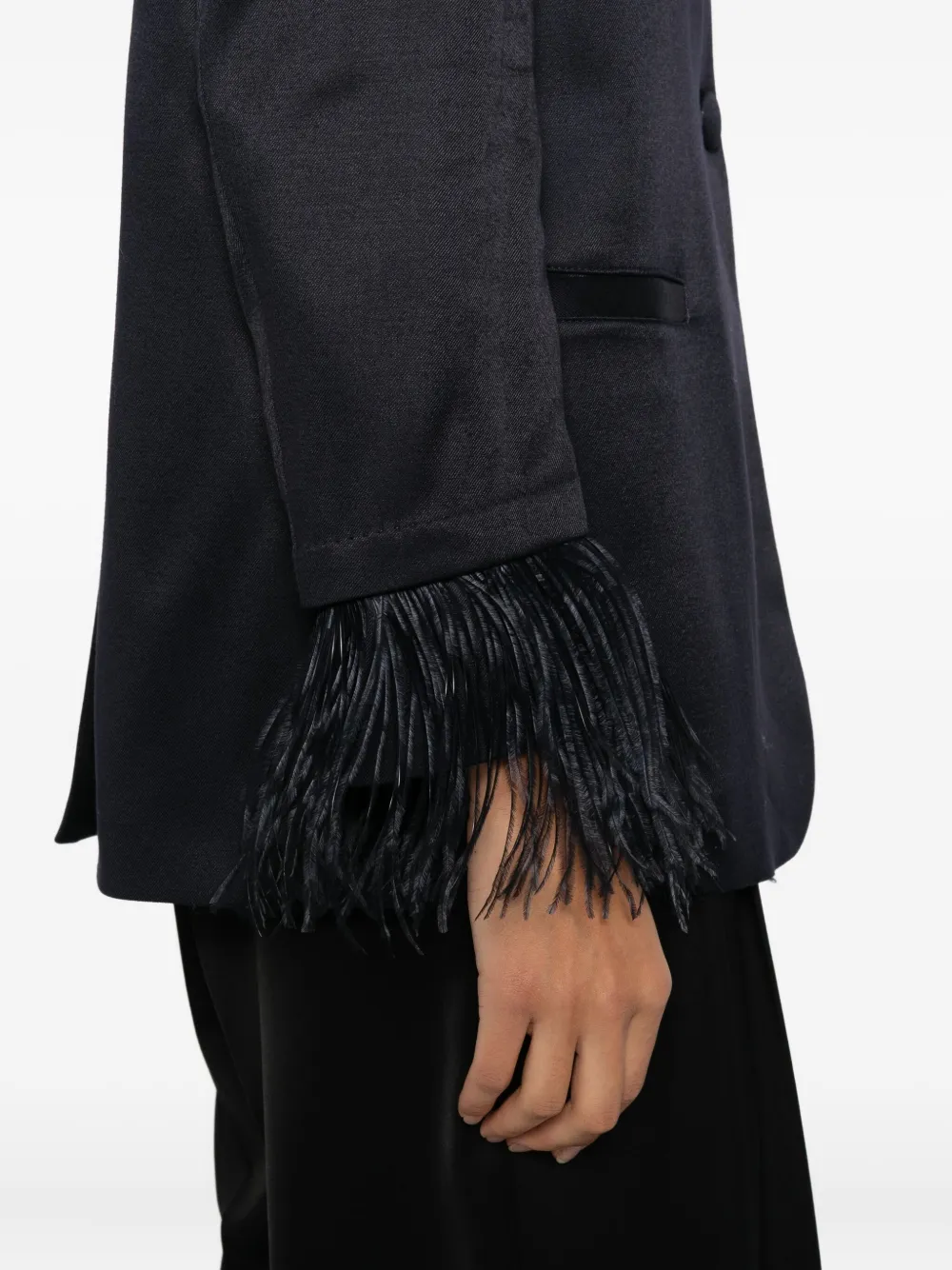 Montedoro Feather-trim Blazer In Black