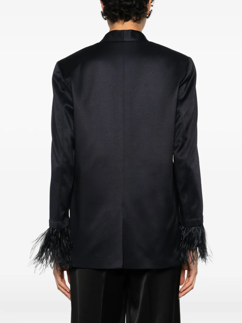 Montedoro Feather-trim Blazer In Black
