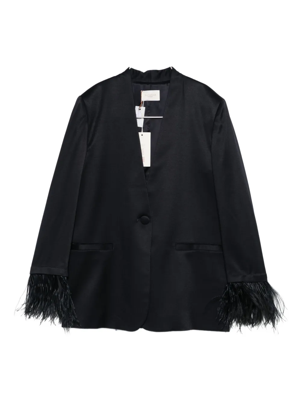 Montedoro feather-trim blazer - Blu