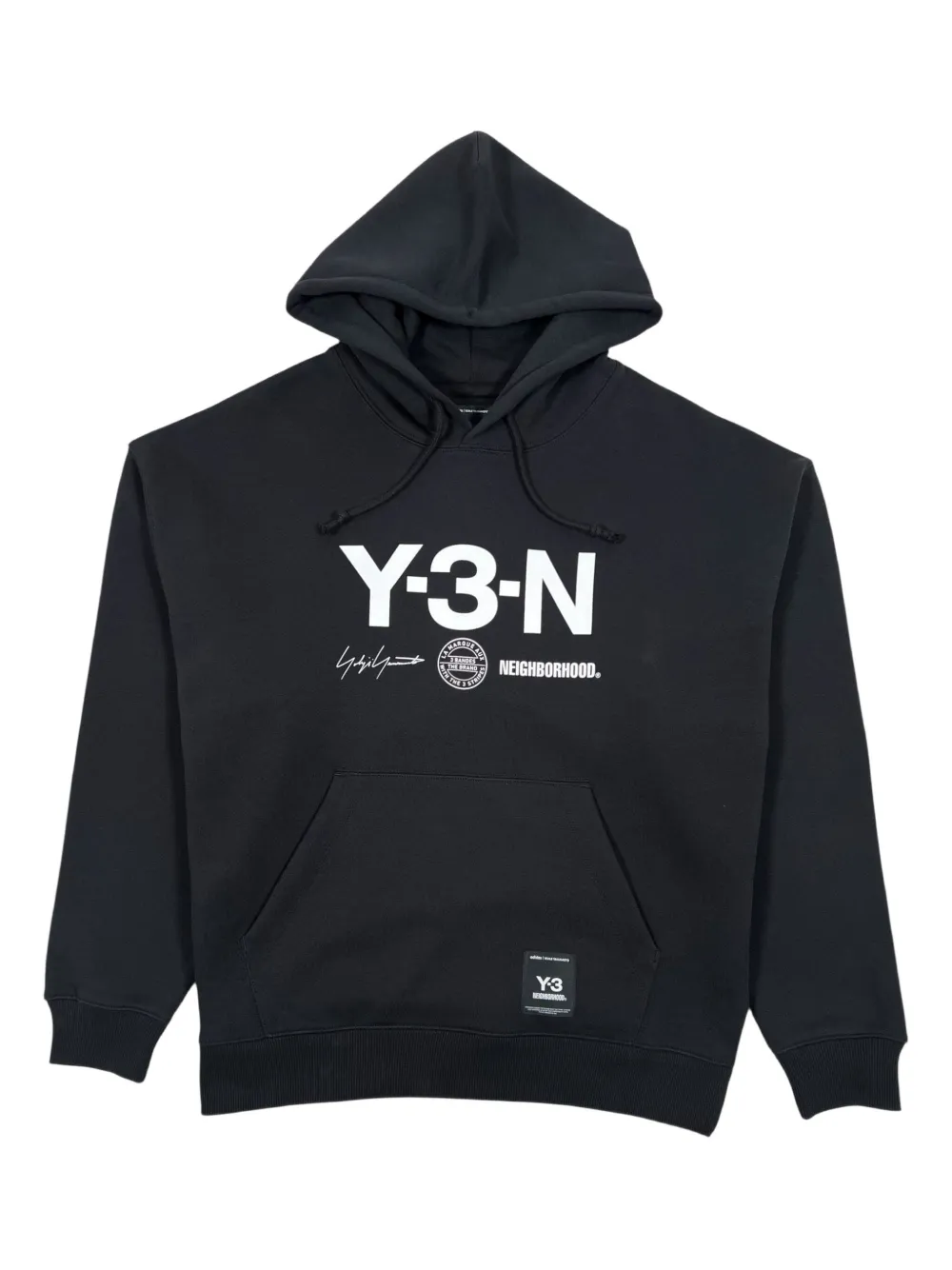 Y-3 x  Neighborhood logo-print hoodie | Black | Image 1