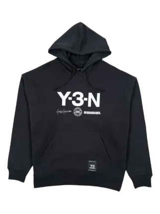 Y-3 x Neighborhood logo-print Hoodie | Black | FARFETCH ZA