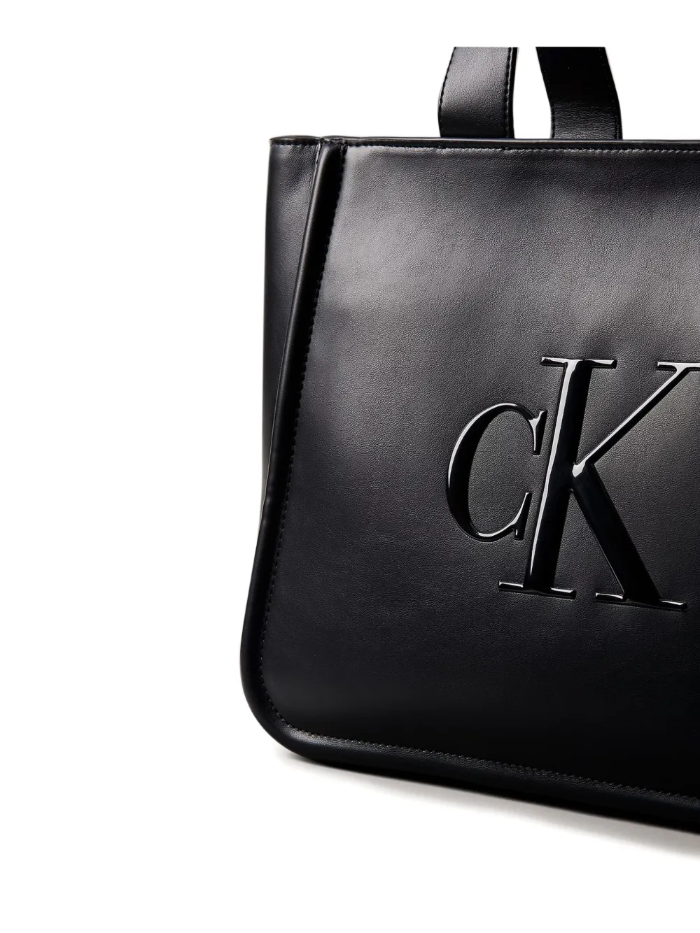 Calvin Klein Logo-embossed Tote Bag In Black