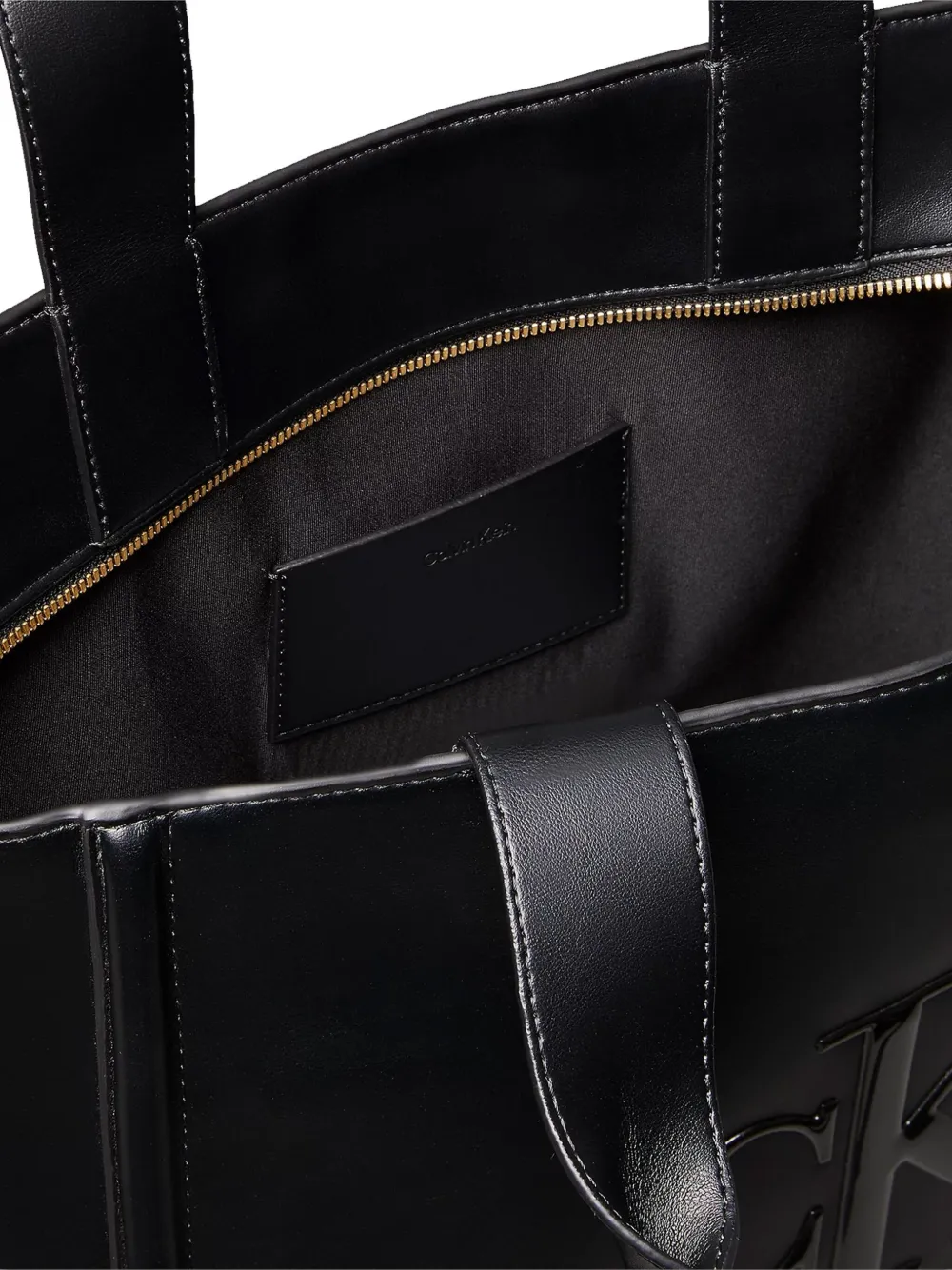 Calvin Klein Logo-embossed Tote Bag In Black