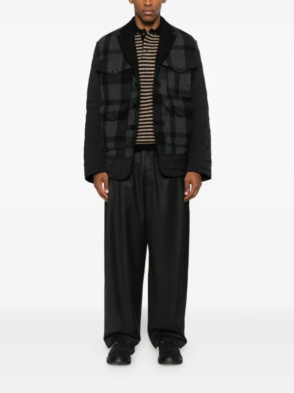 Junya Watanabe MAN x Filson Quilted Plaid Jacket | Black | FARFETCH JO
