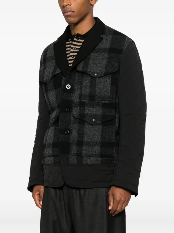 Junya Watanabe MAN x Filson Quilted Plaid Jacket | Black | FARFETCH JO