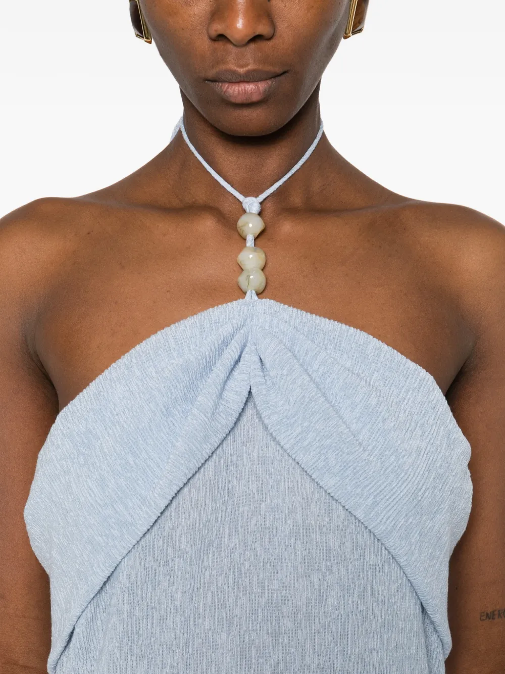 Magda Butrym ホルターネック ドレープドレス | ブルー | FARFETCH JP