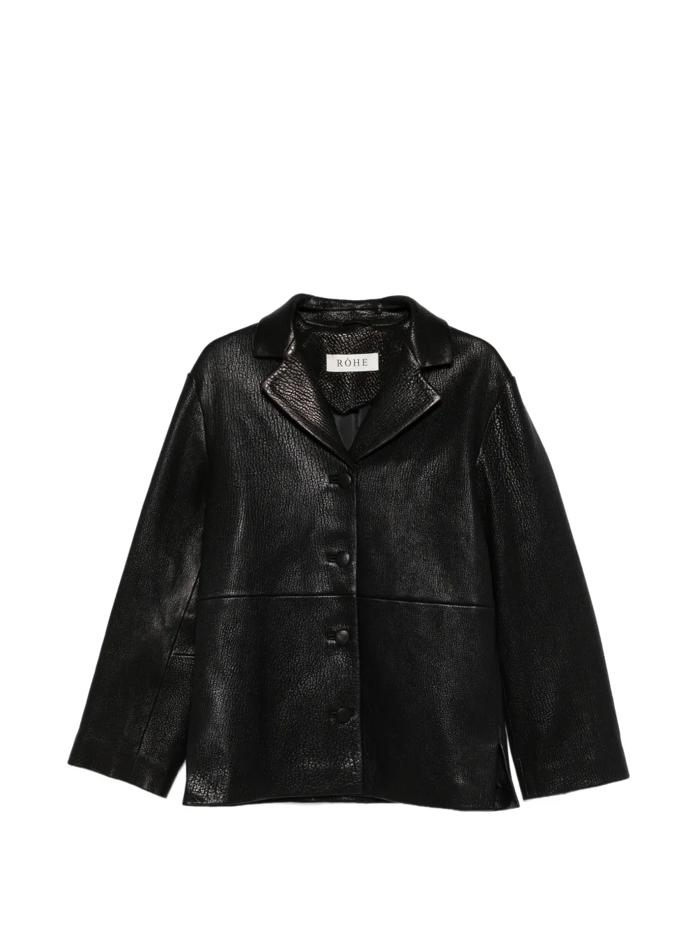 Róhe single-breasted grained-leather jacket - Nero