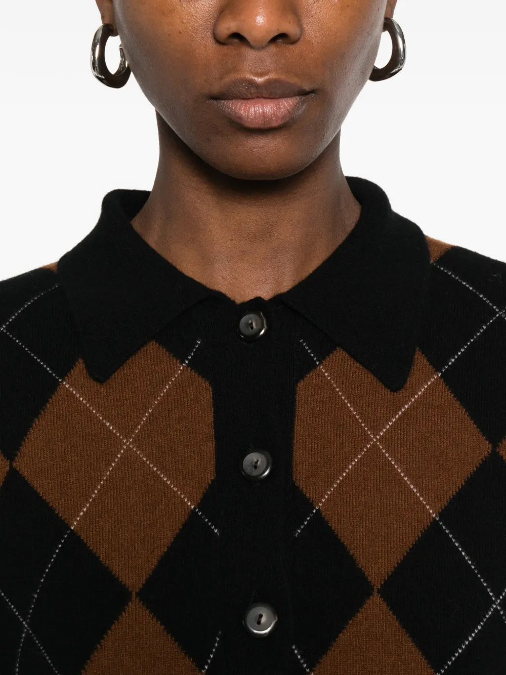 Róhe argyle-knit Polo Top from Róhe