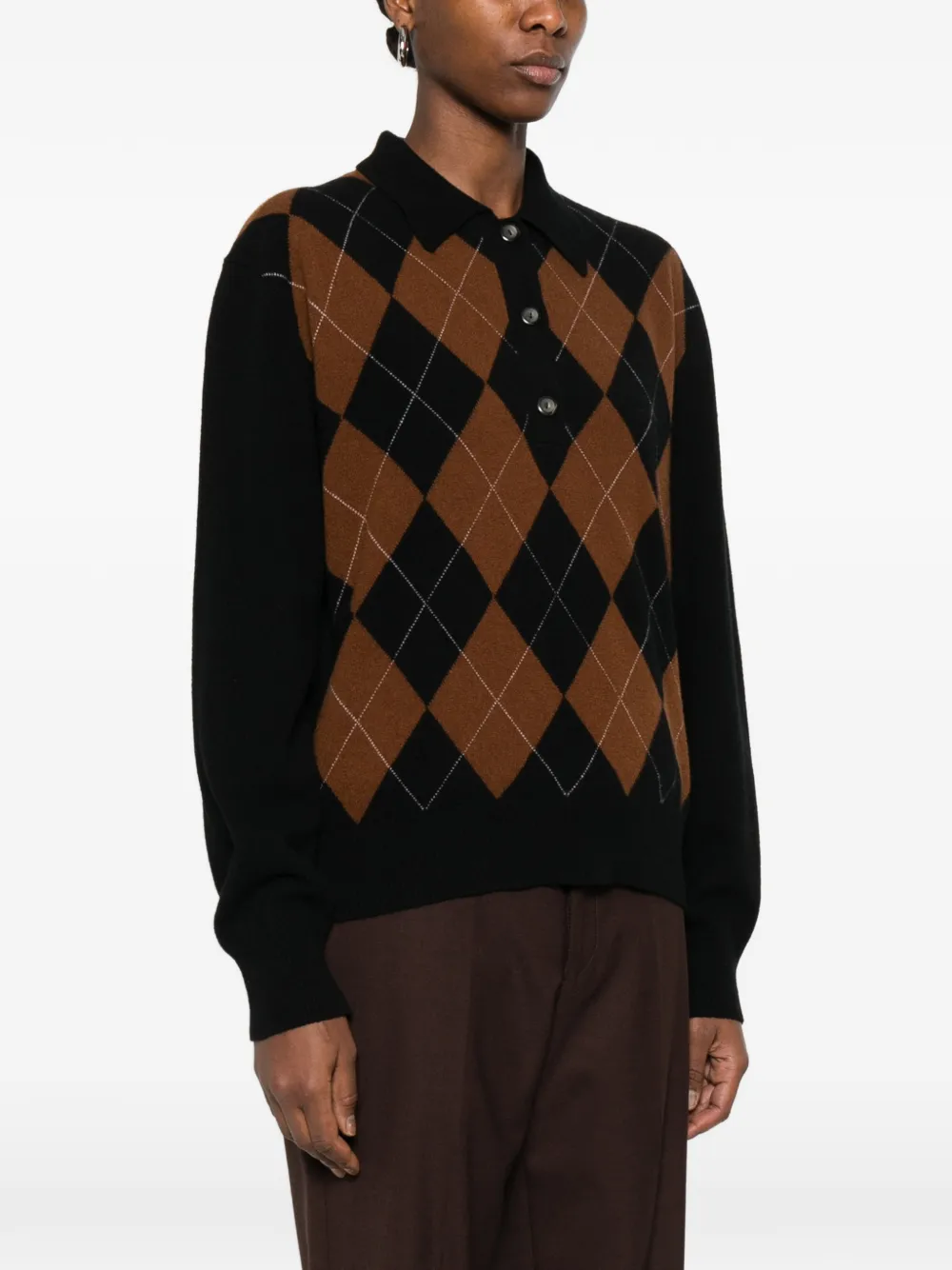Róhe argyle-knit Polo Top from Róhe