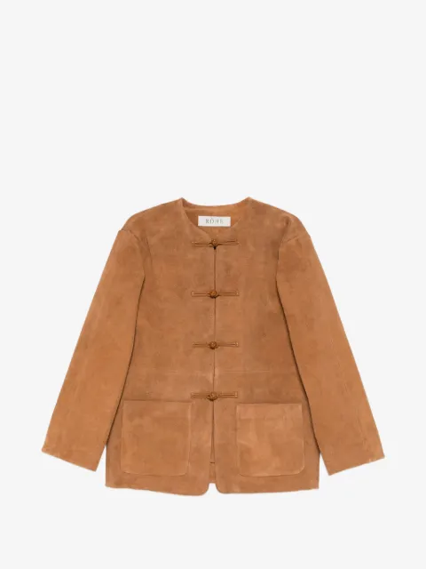 Róhe mandarin-collar suede jacket