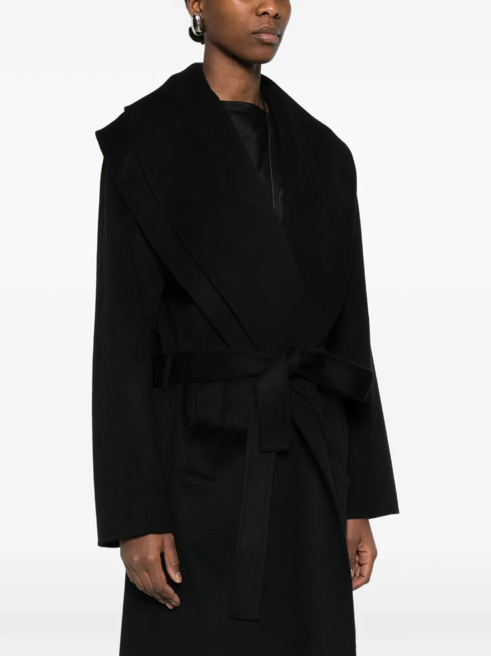  Róhe Signature Scarf Coat - Black 