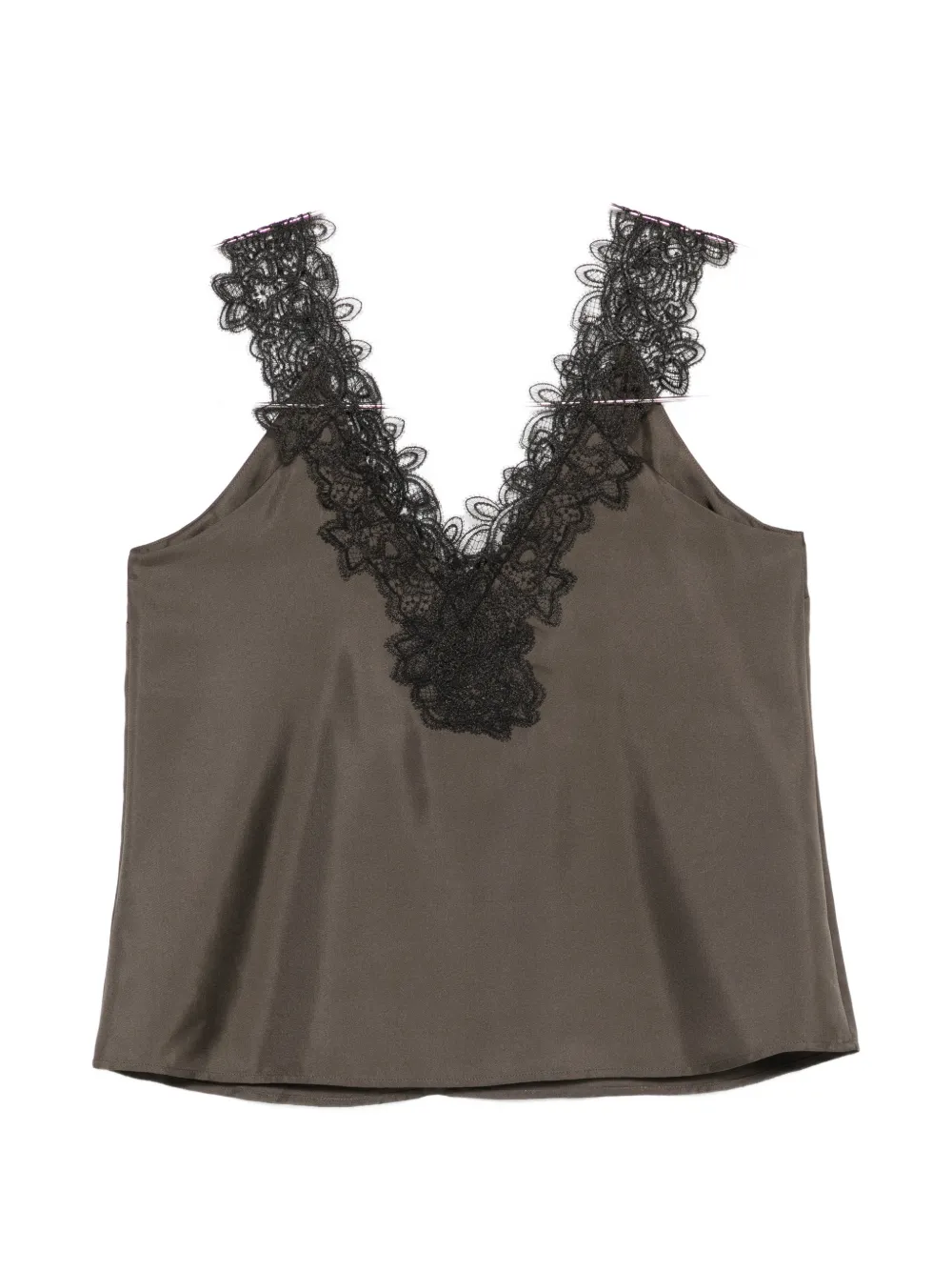 R&oacute;he V-neck silk top - Bruin