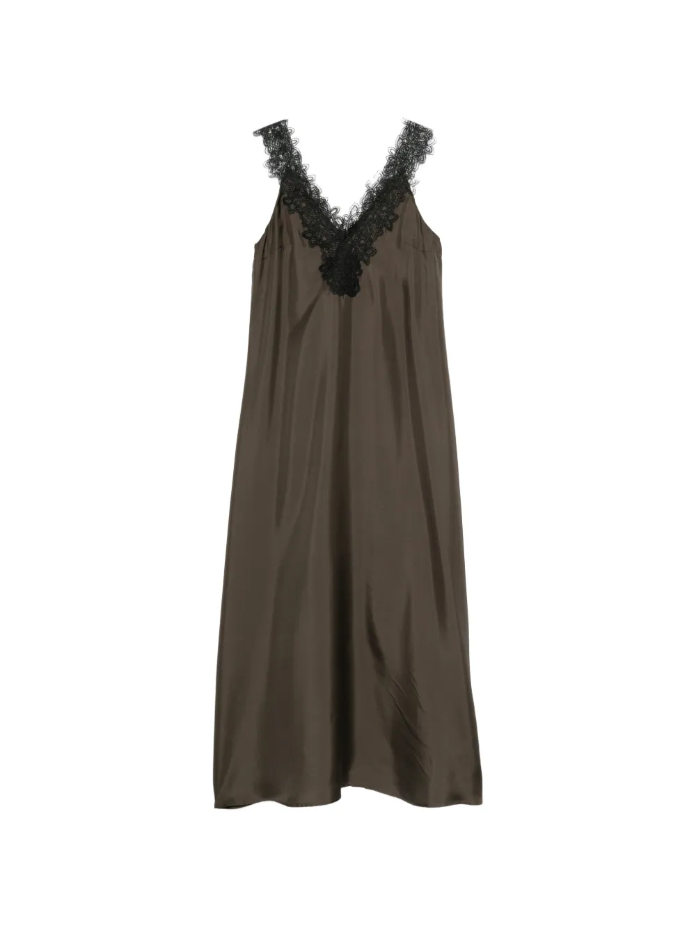 Róhe V-neck silk maxi dress - Brown