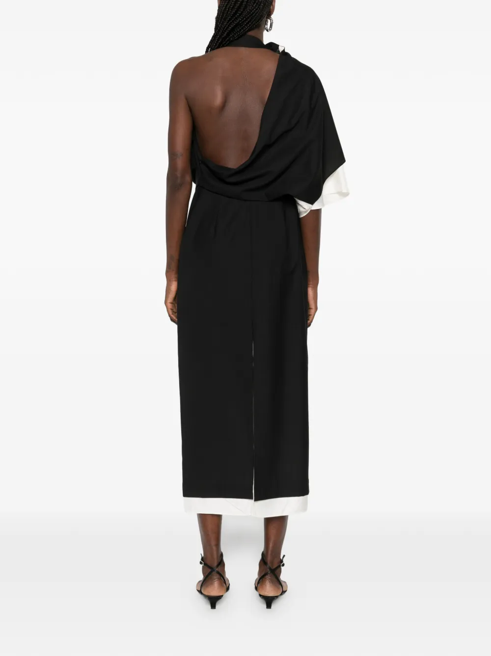 Draped One-Shoulder Maxi Dress