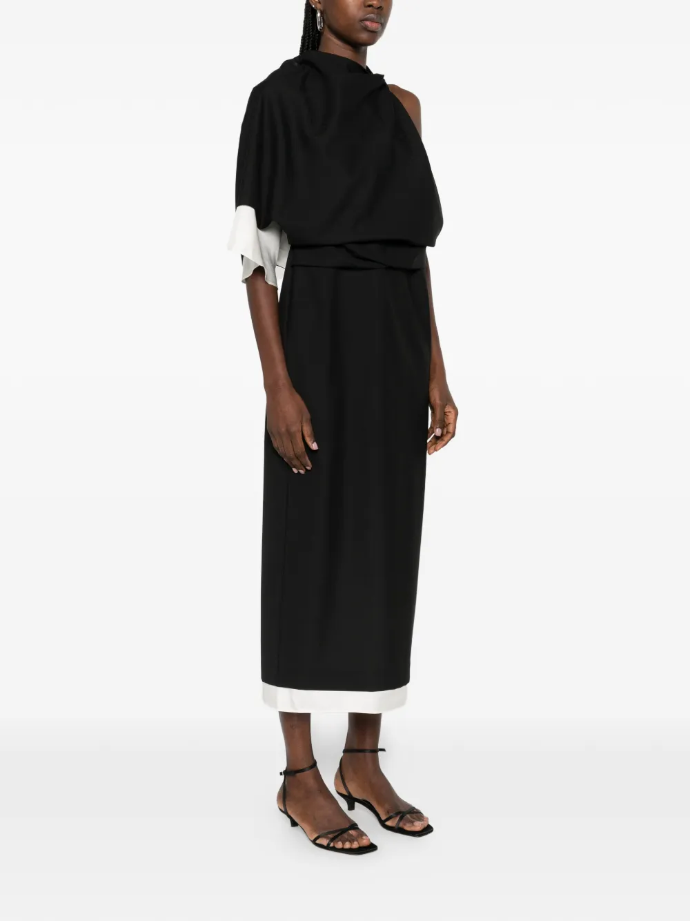  Róhe Draped One-shoulder Maxi Dress - Black 