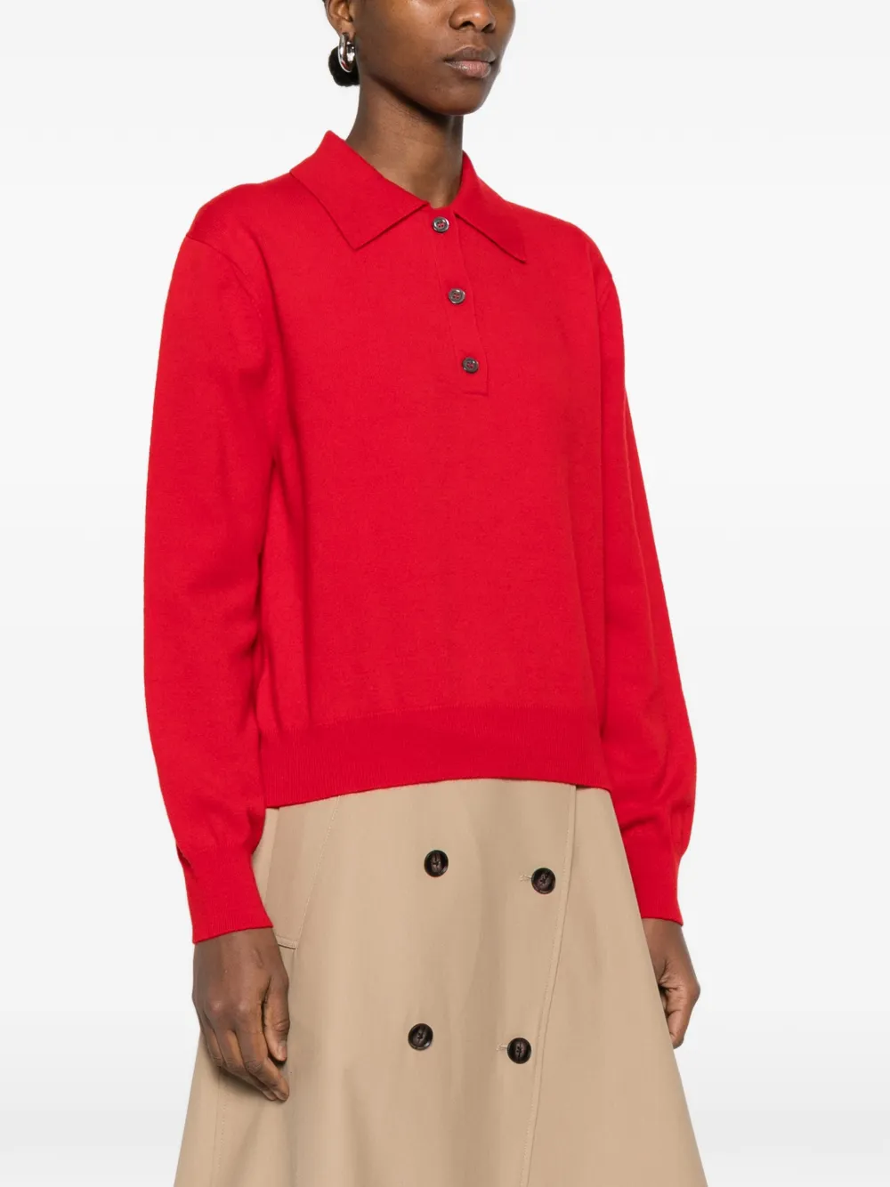  Róhe Button Polo Shirt - Red 