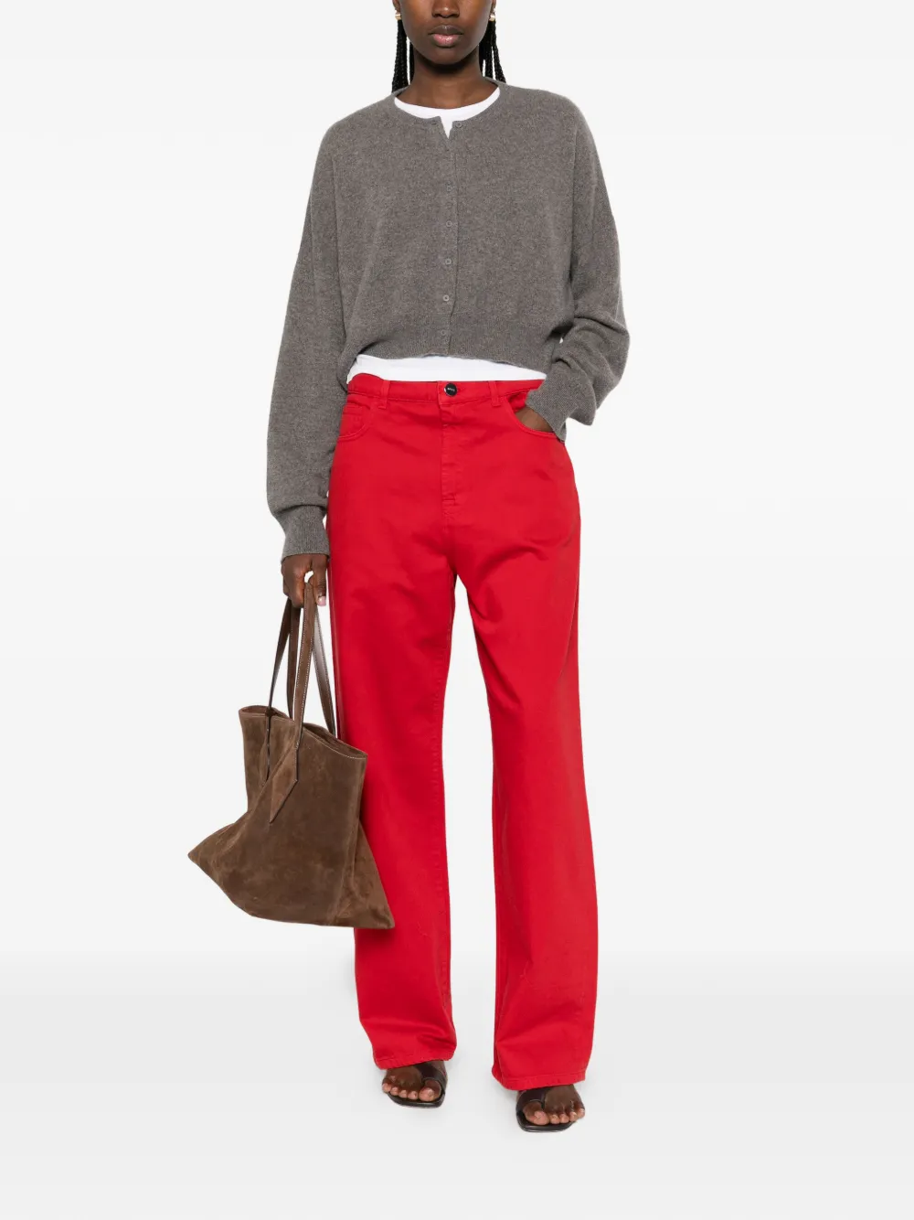 R&oacute;he belt-loop pocket jeans - Rood