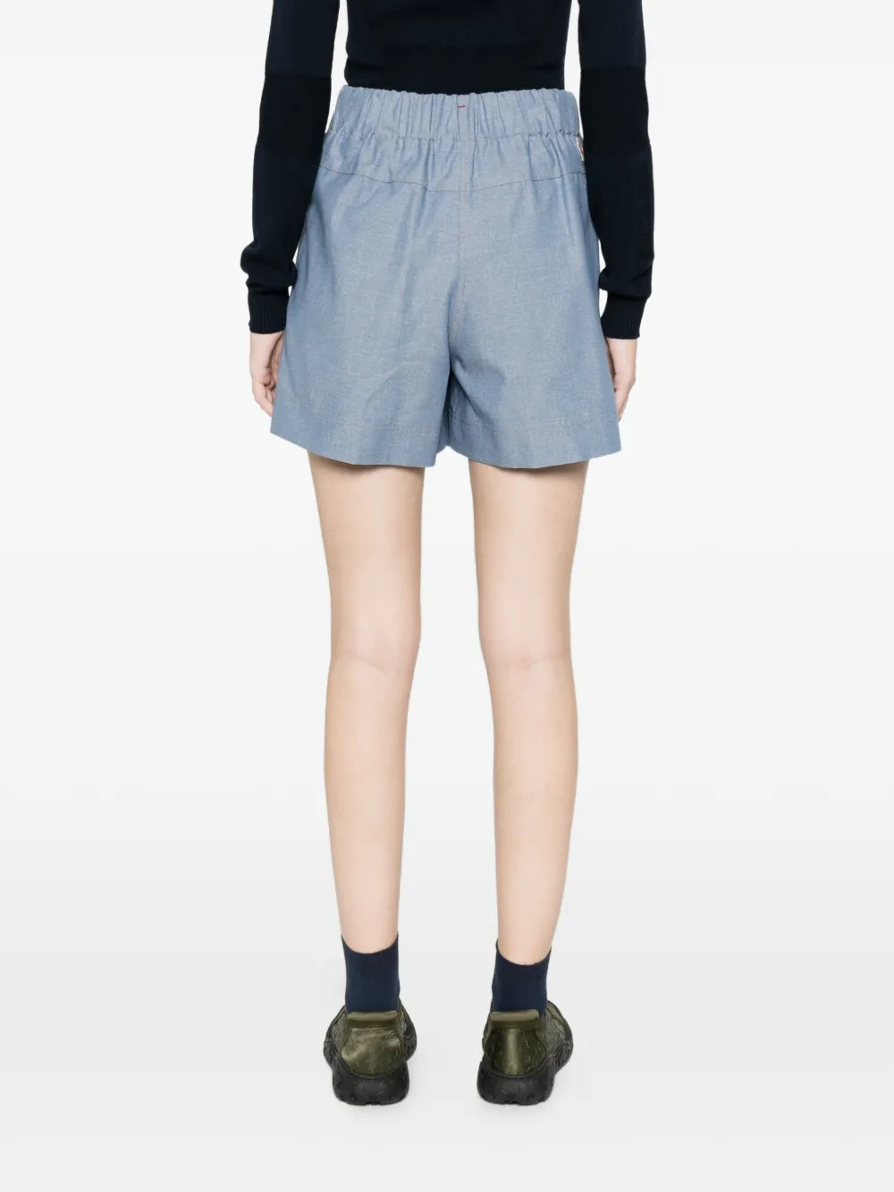 Moncler Grenoble Geplooide shorts met knopen Blauw