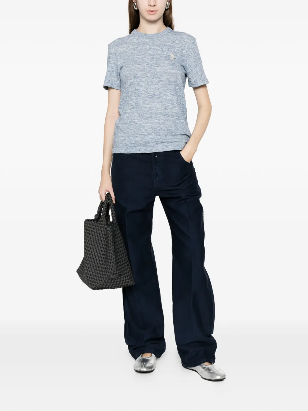Moncler Grenoble T-shirt met logopatch Blauw
