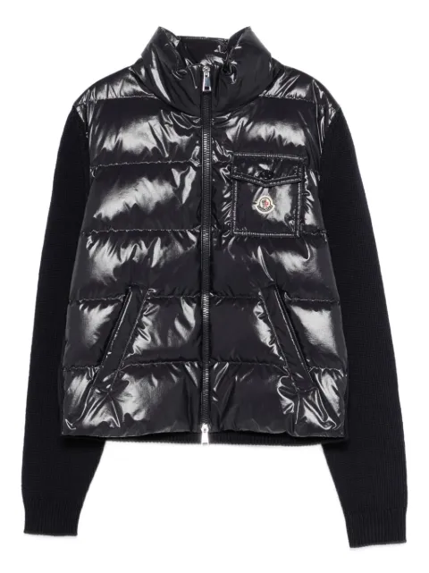 Moncler padded knitted-panels jacket