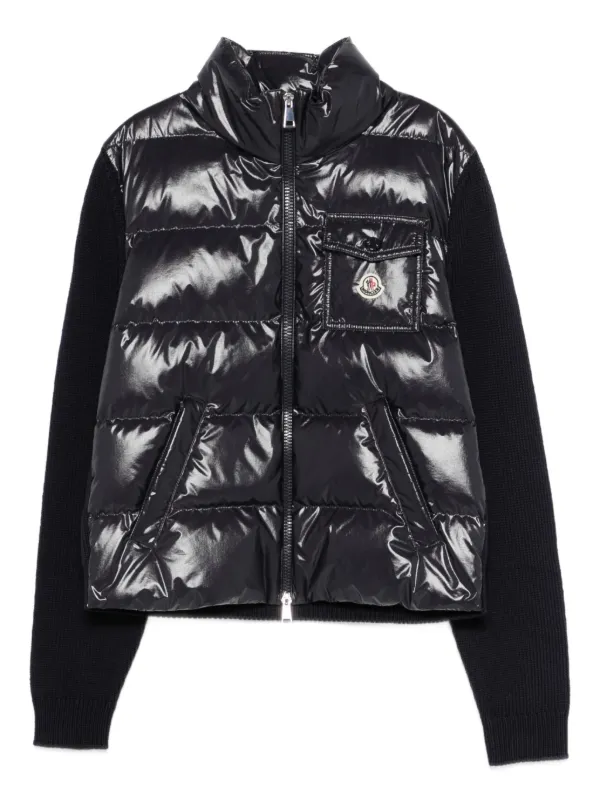 Moncler Jaqueta Com Recortes De Tricô | Azul | FARFETCH BR