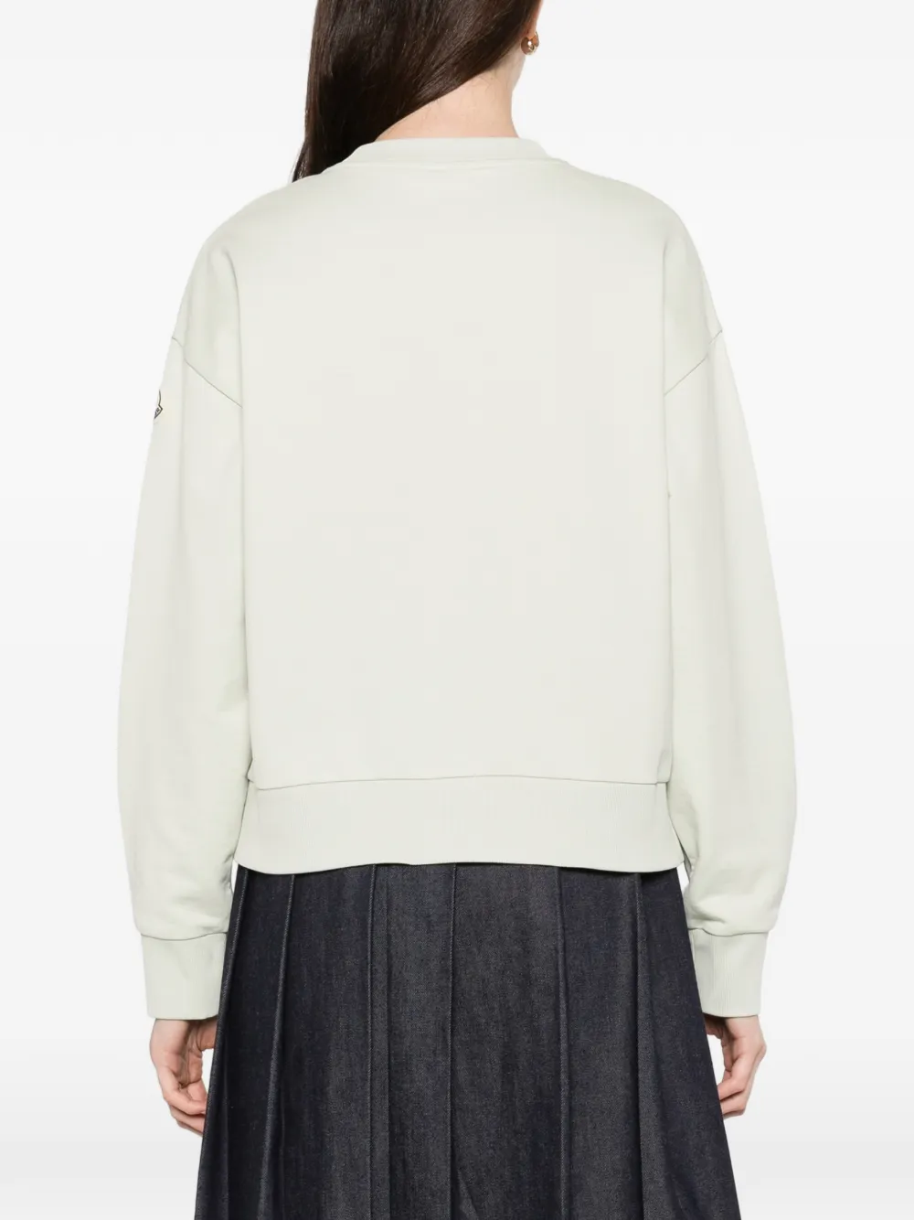 Moncler Katoenen sweater met geborduurd logo Groen