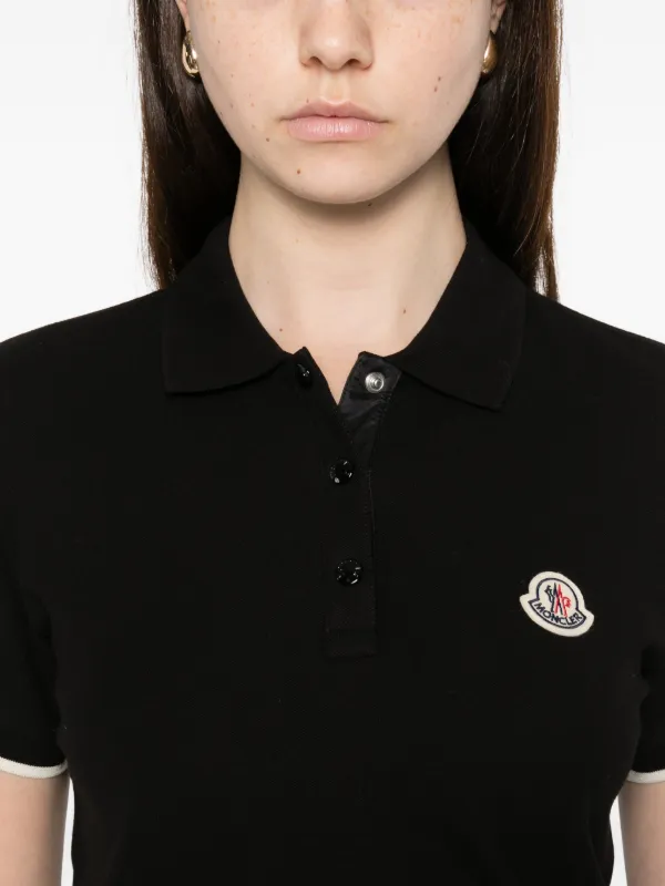 Moncler Camisa Polo Com Patch De Logo | Preto | FARFETCH BR