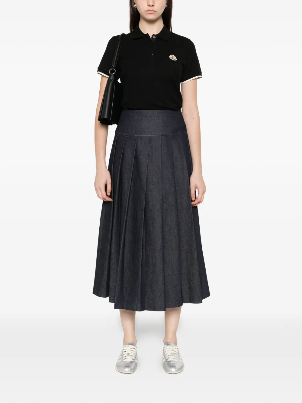 Moncler logo polo T-shirt - Zwart