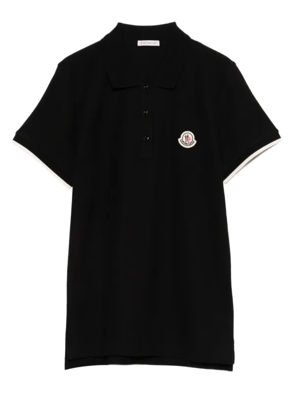 Moncler Camisa Polo Com Patch De Logo | Preto | FARFETCH BR