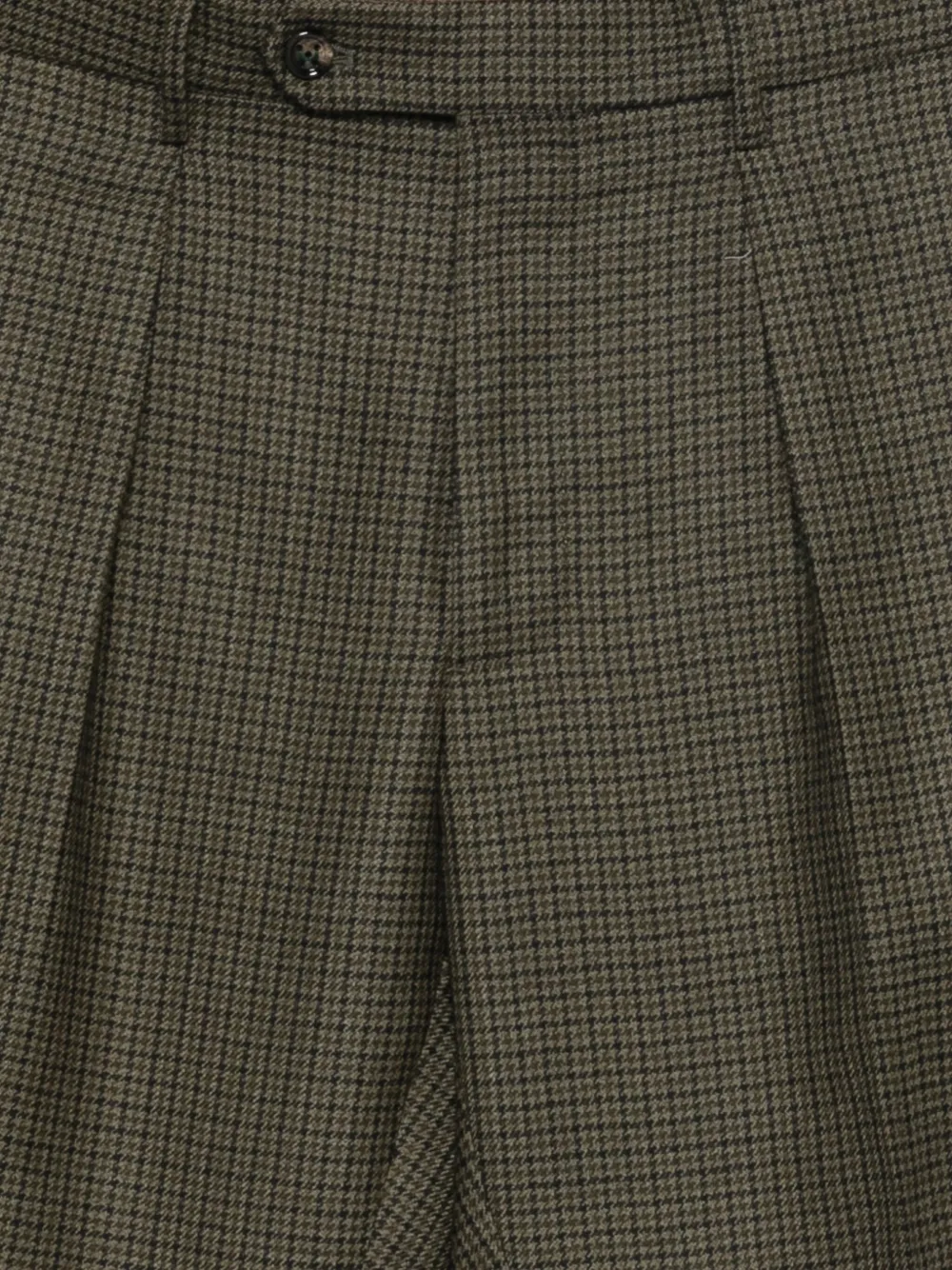 Berwich Chiaia broek met plooien en pied-de-poule print Groen