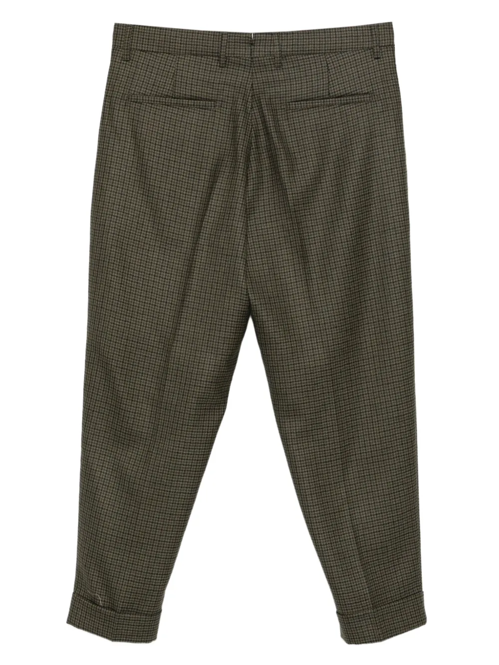 Berwich Chiaia pleated houndstooth trousers - Groen