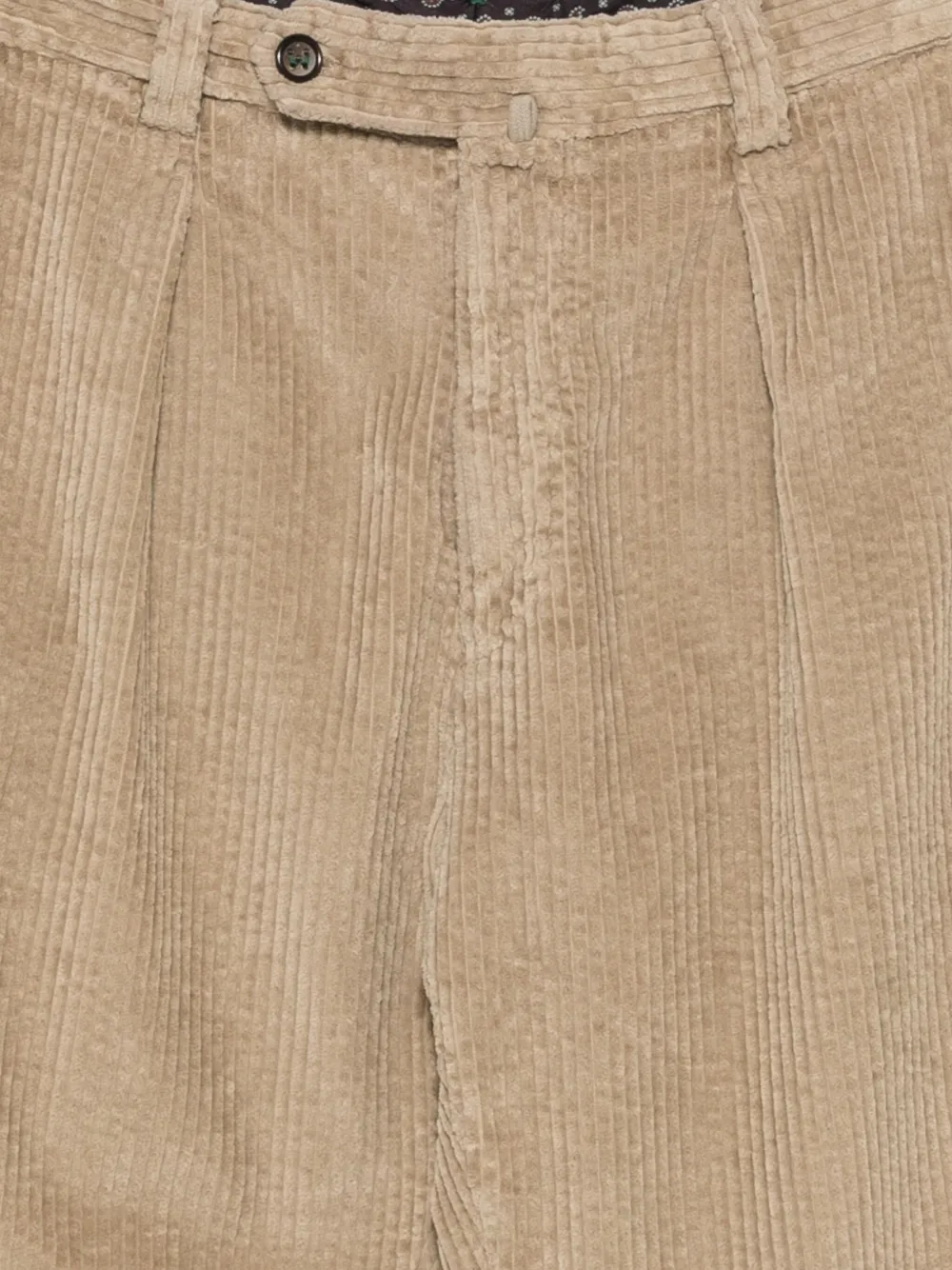 Berwich Chiaia GD ribfluwelen broek met plooien Beige