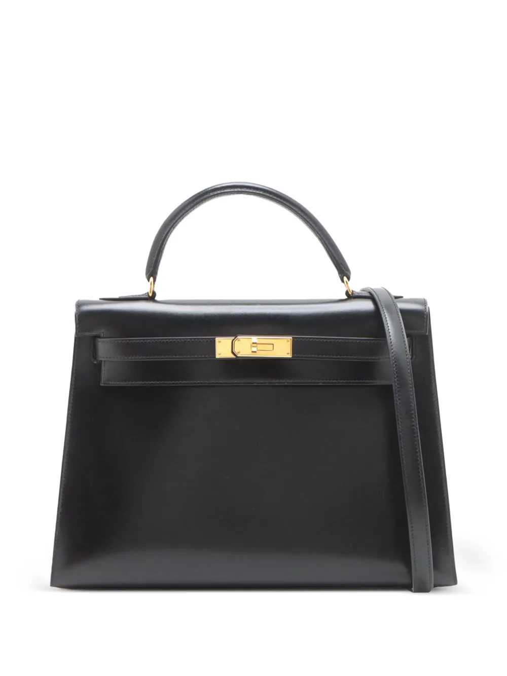 Hermès Pre-Owned 1999 Box Calf Kelly Sellier 32 satchel | Black | Image 1