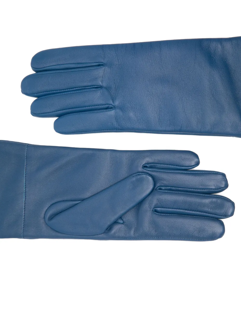 The Frankie Shop Long Leather Gloves In Blue