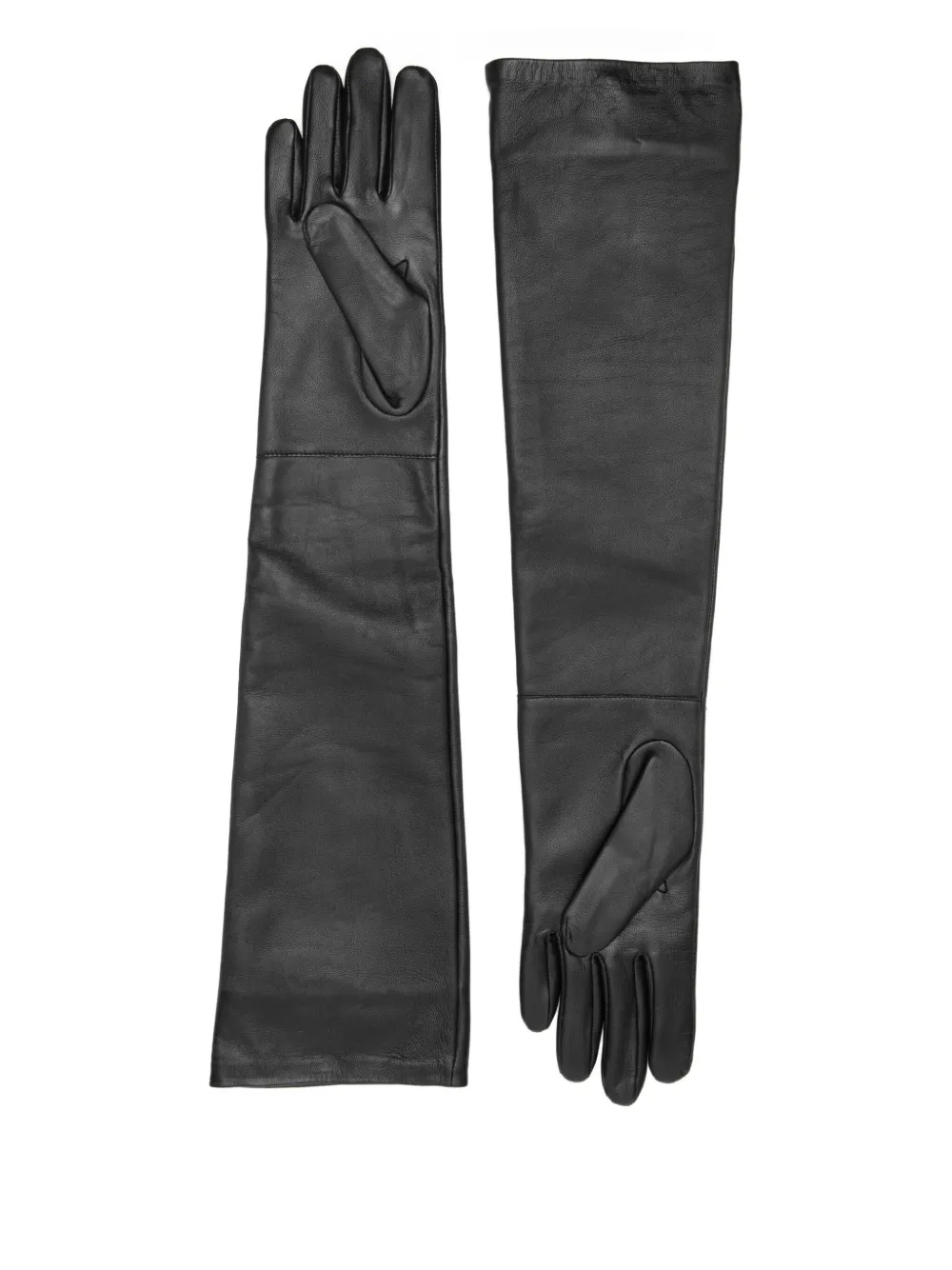 The Frankie Shop Leather Gloves In Black