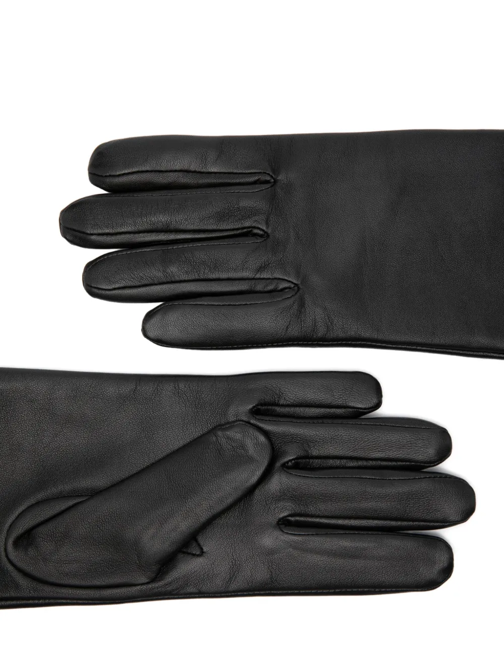 The Frankie Shop Leather Gloves In Black