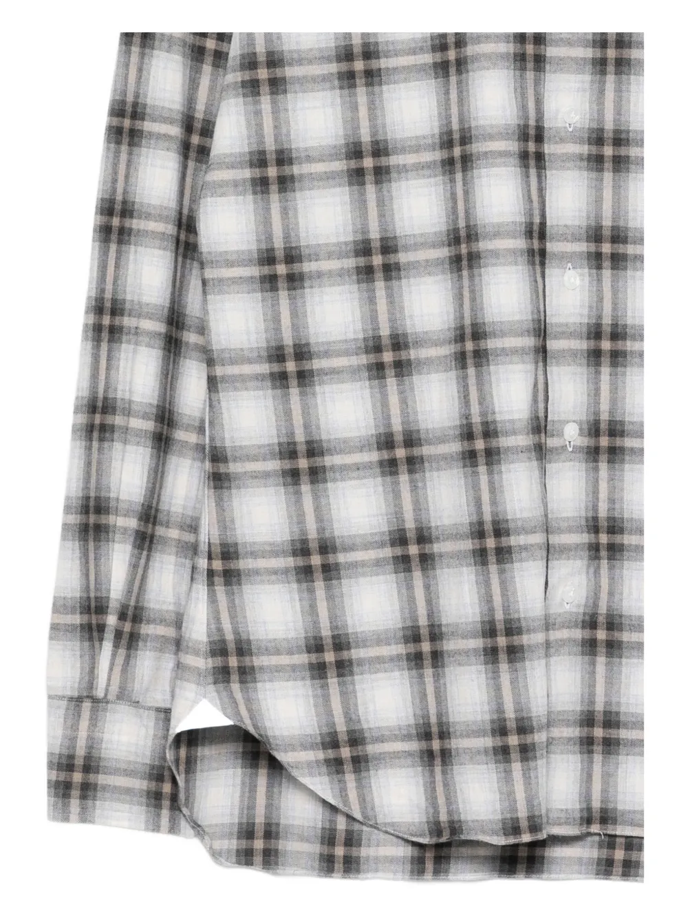 Barba Geruite overhemd met knoop Grijs