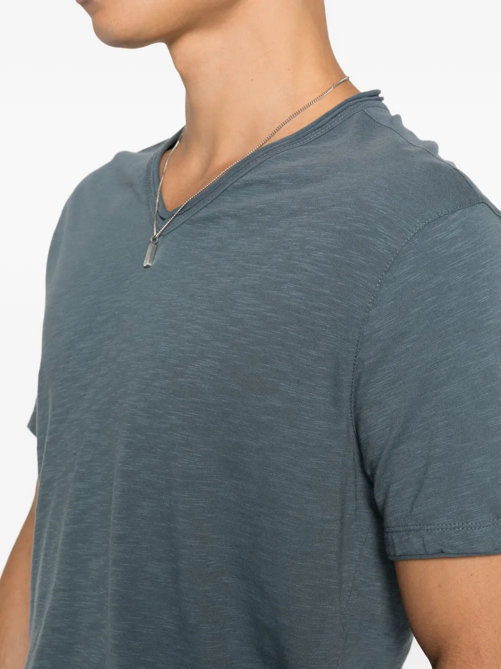 John Varvatos T-shirt met V-hals Blauw