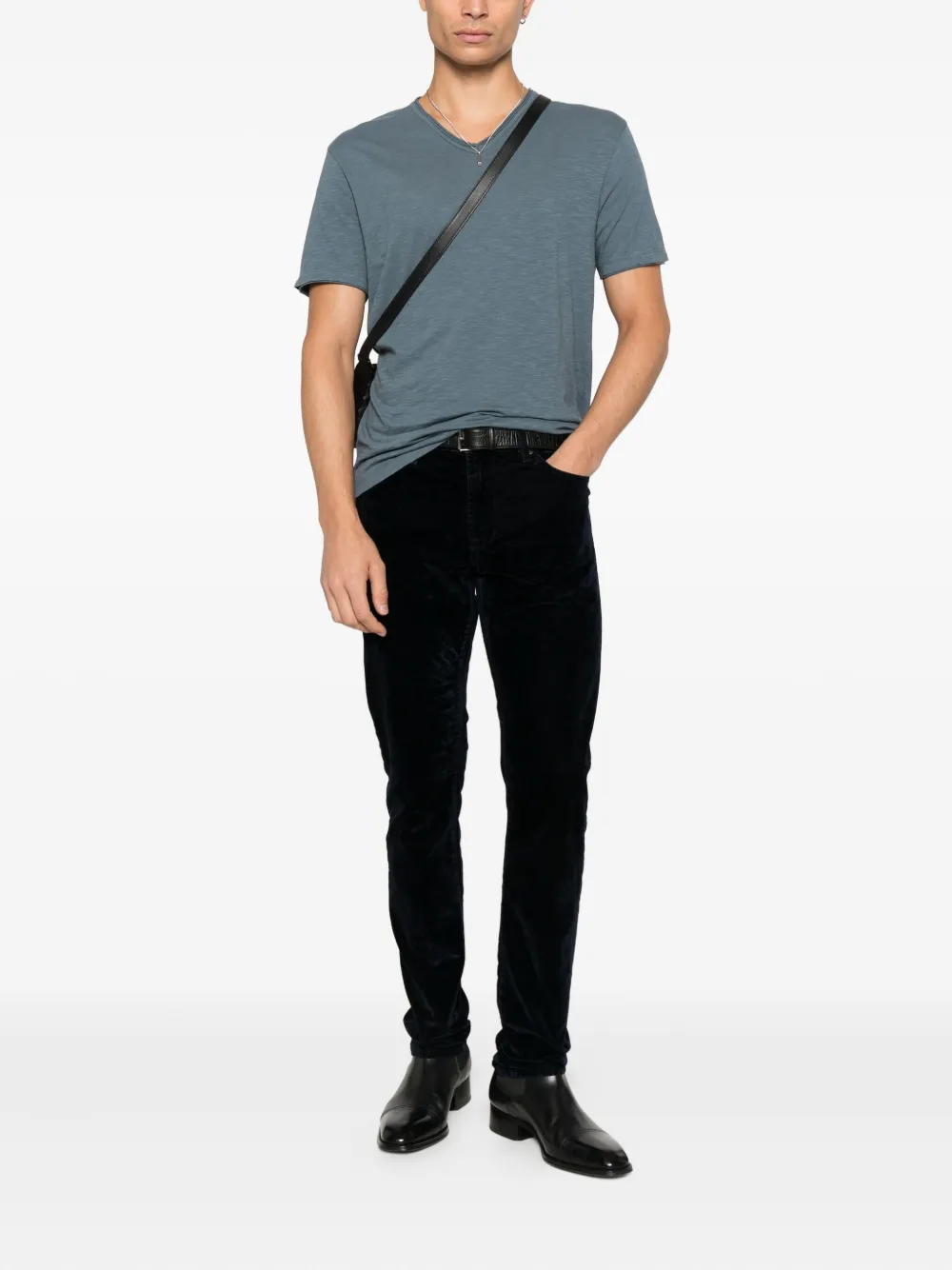 John Varvatos V-neck T-shirt - Blauw