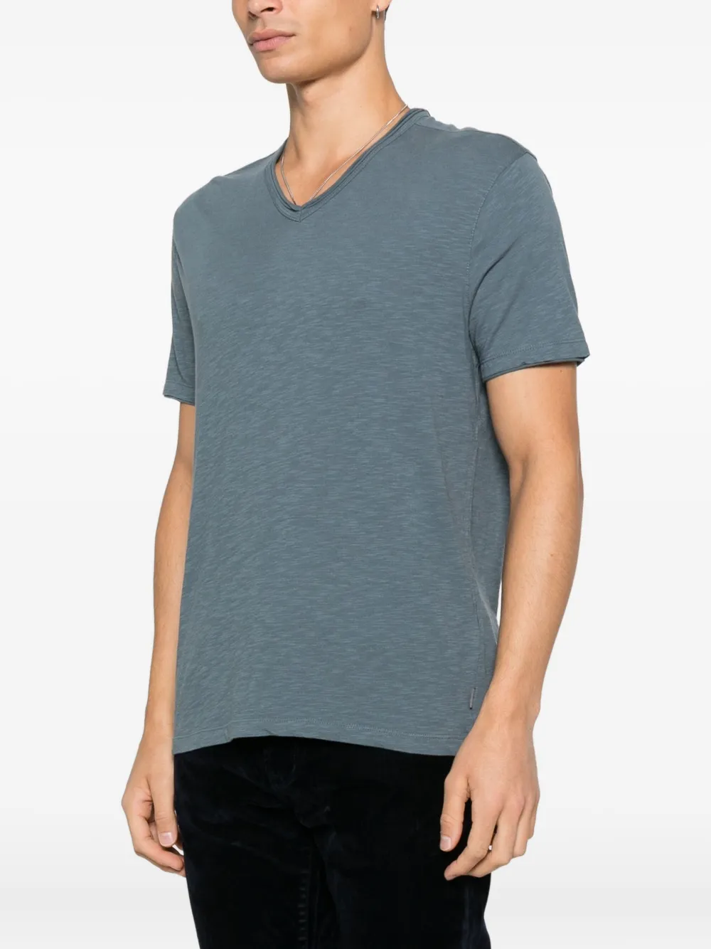 John Varvatos T-shirt met V-hals Blauw