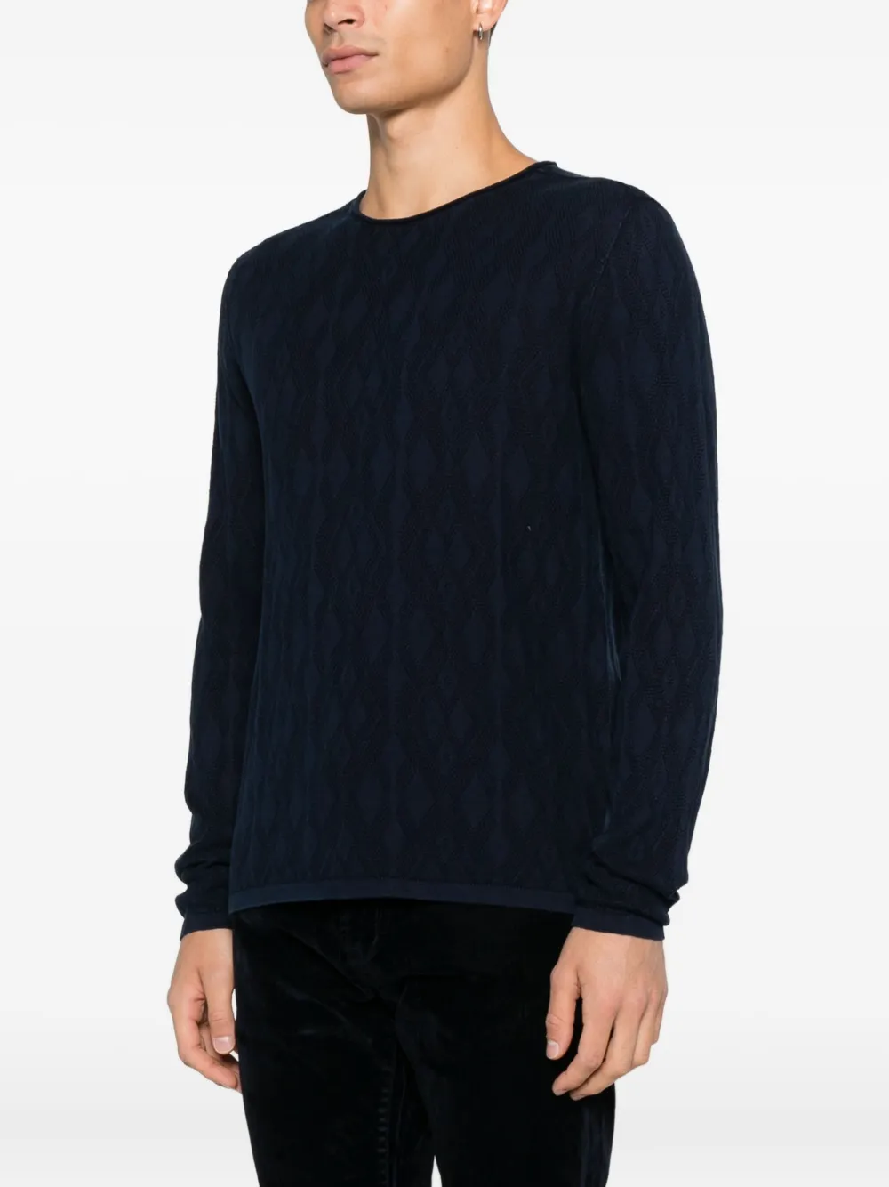  John Varvatos Diamond-knit Sweater - Blue 