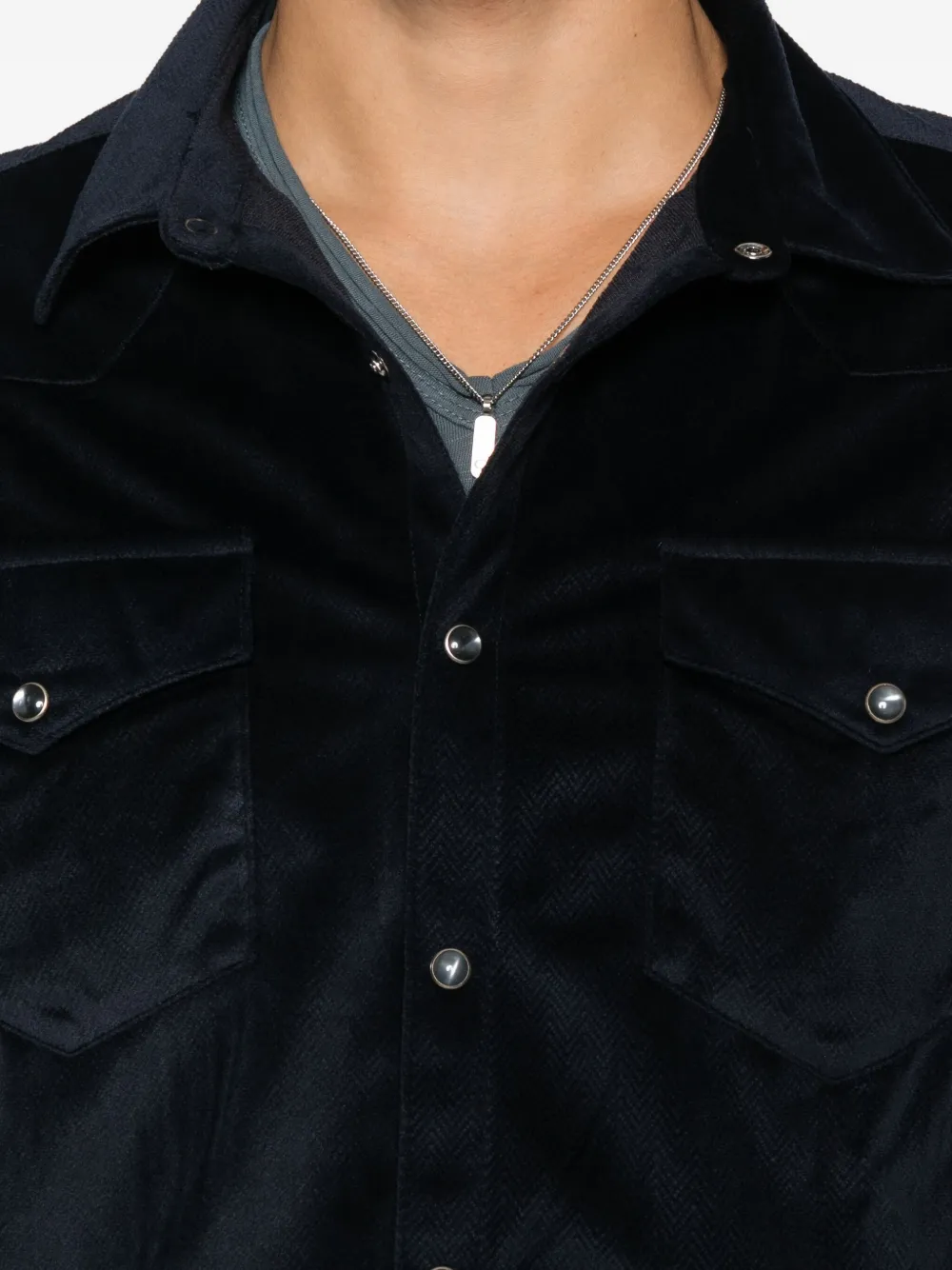 John Varvatos Andres overhemd met zak Blauw