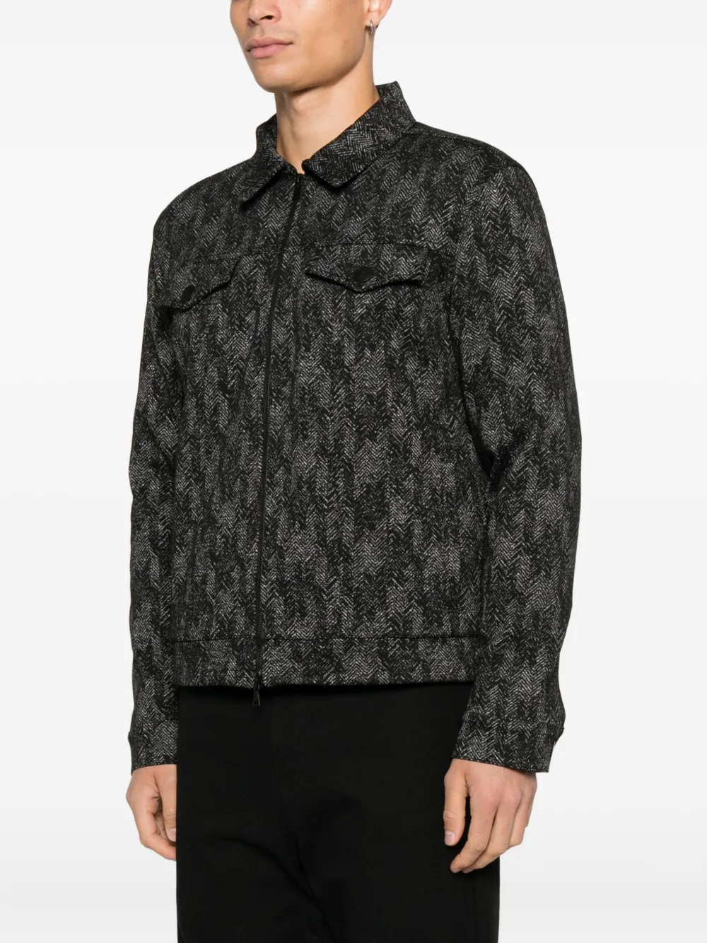 John Varvatos Hallet jack met patroon Zwart