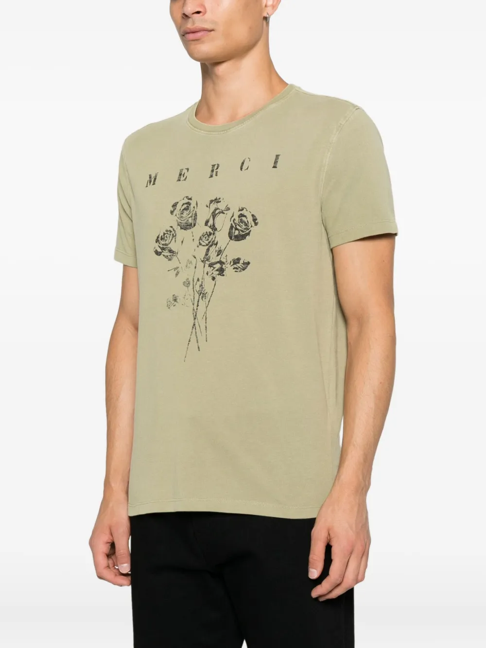 John Varvatos T-shirt met bloemenprint Beige