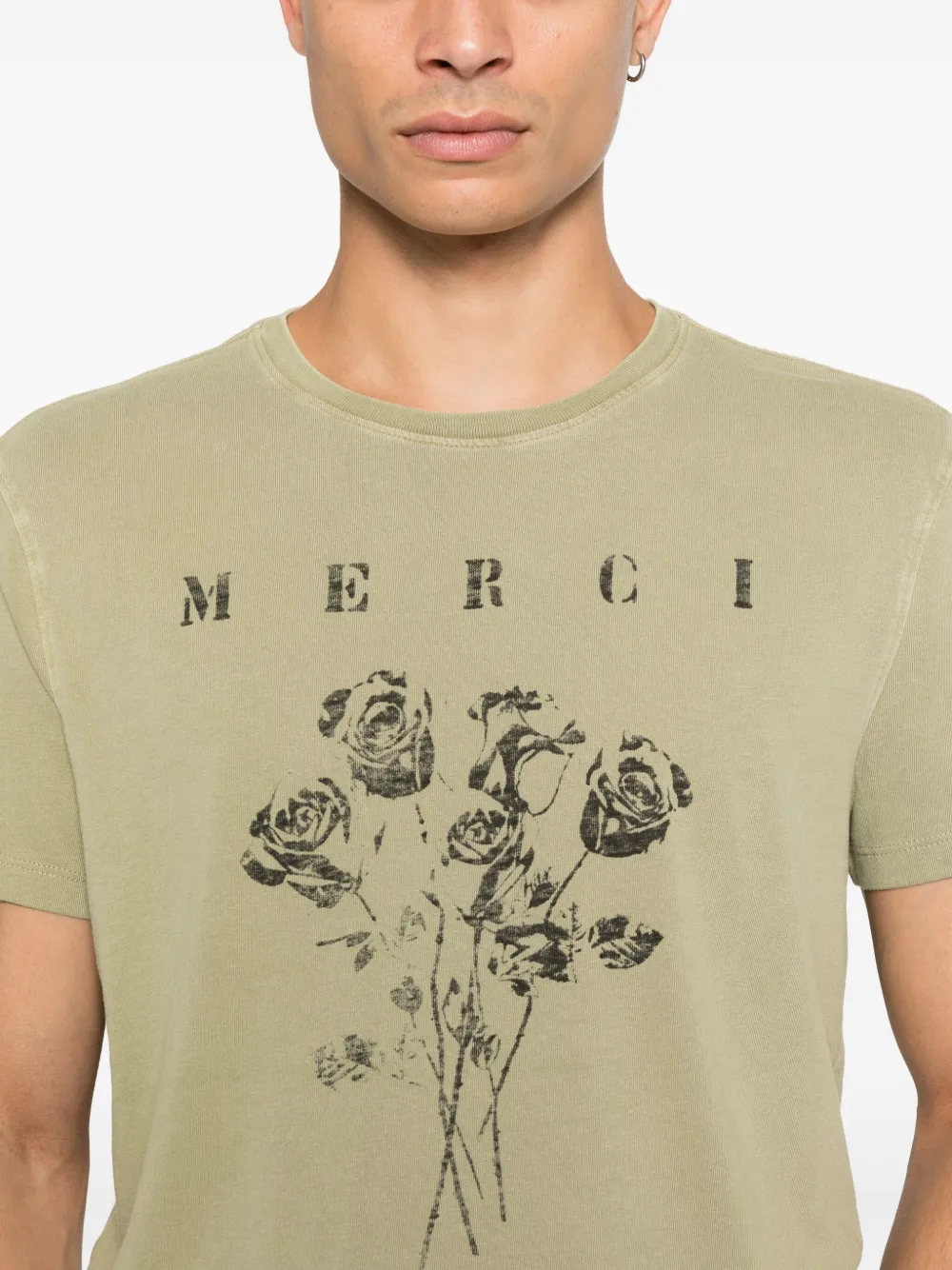 John Varvatos T-shirt met bloemenprint Beige