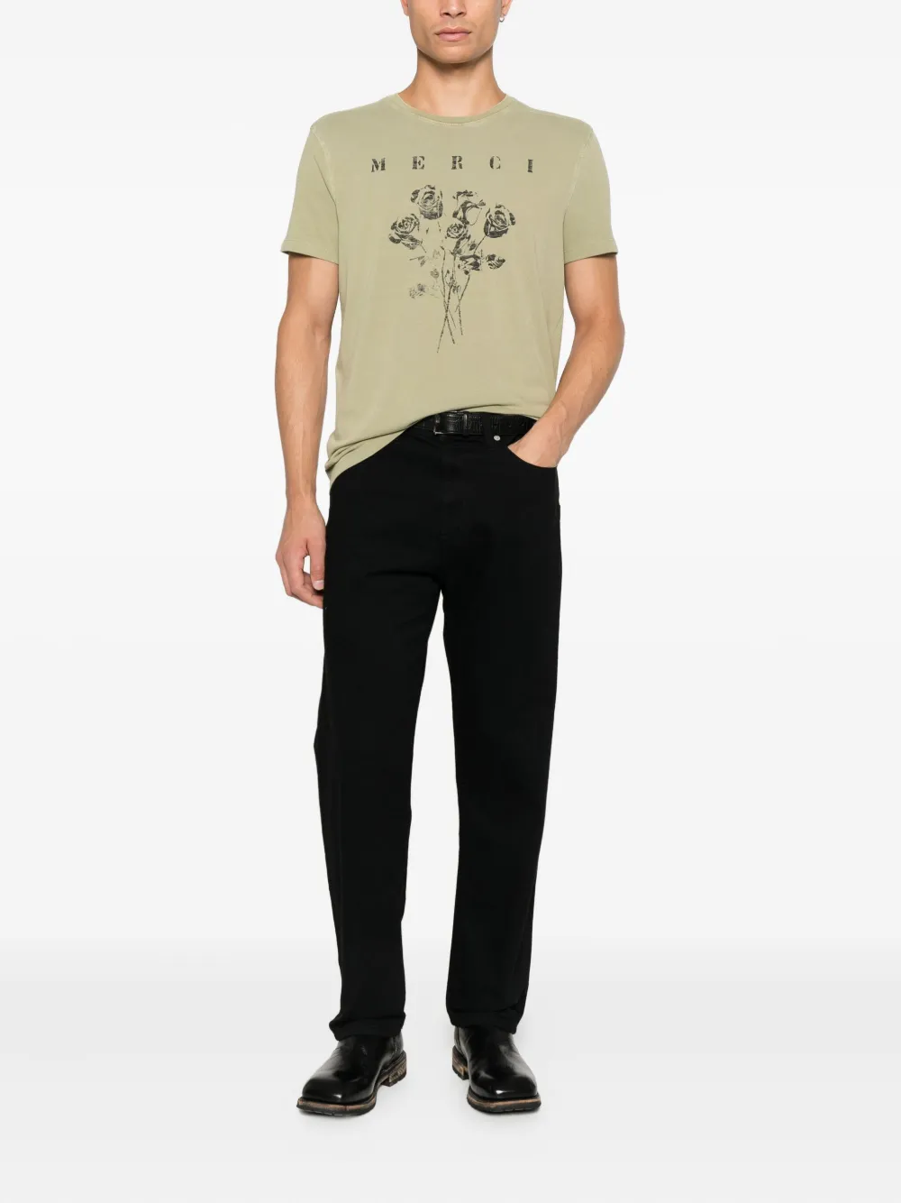 John Varvatos T-shirt met bloemenprint - Beige