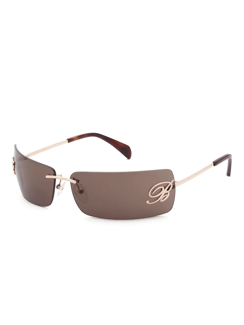 Blumarine Zonnebril met randloos metalen montuur - Bruin