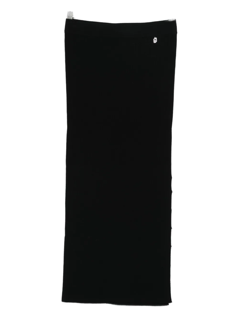 Liu •jo Cut-out Logo-detail Midi Skirt In Black